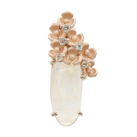 Regenbogen-Mondstein-Silberanhänger