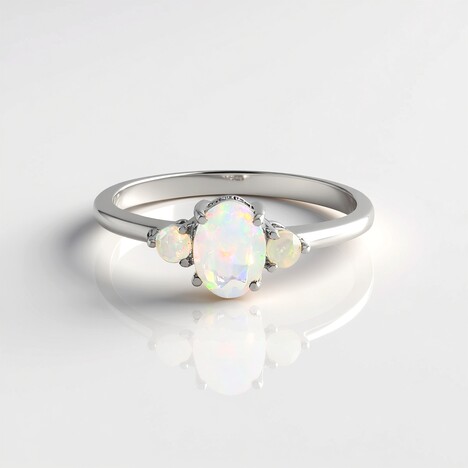 Anello in argento con Opale di Welo