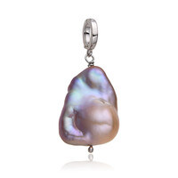 Ciondolo in argento con Perla d'Acqua Dolce Porpora