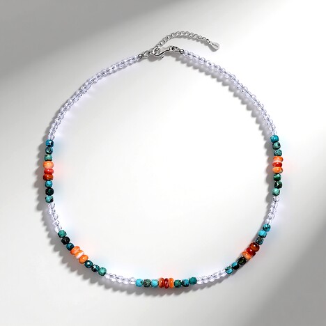 Collana in argento con Conchiglia di Ostrica Spinosa Arancione