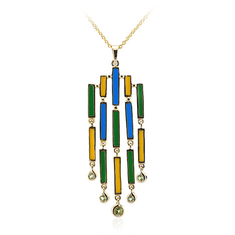 Zilveren halsketting met een peridoot