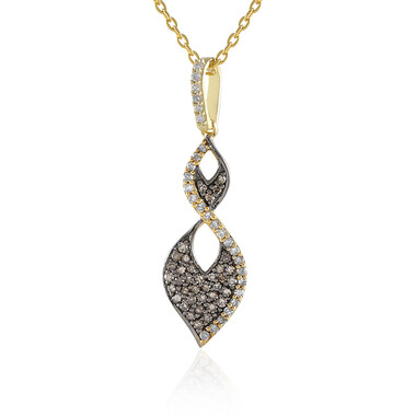 I2 Champagner-Diamant-Silberhalskette