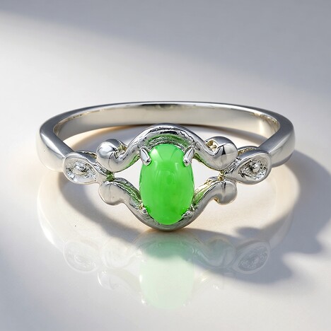 Anello in argento con Crisoprasio Imperiale