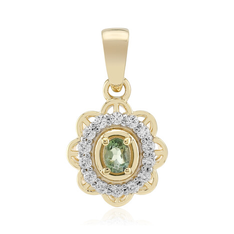 Colgante en oro con Tanzanita verde sin calentar