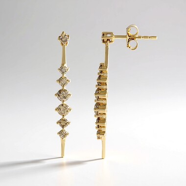 Boucles d'oreilles en or et Diamant champagne I2 (de Melo Gold)