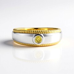 Anello in argento con Diamante Giallo I2