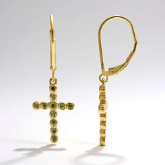 Orecchini placcati in oro con Diamante Fancy