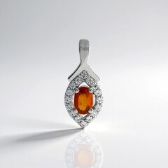 Ciondolo in argento con Cianite Arancione della Tanzania