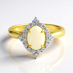 Anello in oro con Opale di Coober Pedy