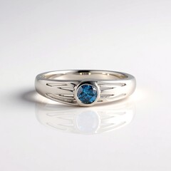 Anello in argento con Diamante Blu I2