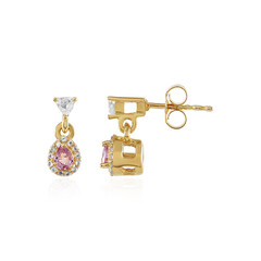 Pendientes en plata con Zafiro rosa de Madagascar