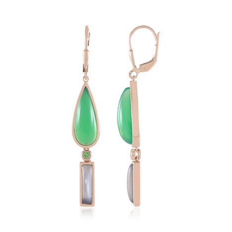 Pendientes en plata con Calcedonia verde (KM by Juwelo)