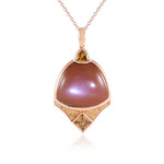 Collana in argento con Pietra di Luna Cioccolato (KM by Juwelo)