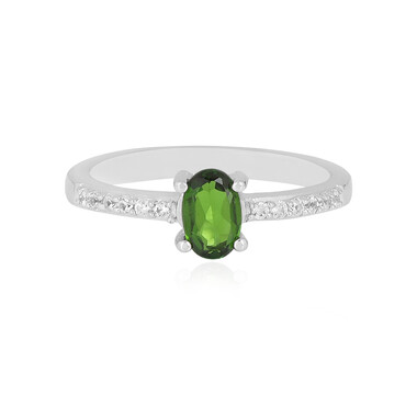 Anello in argento con Diopside Russo