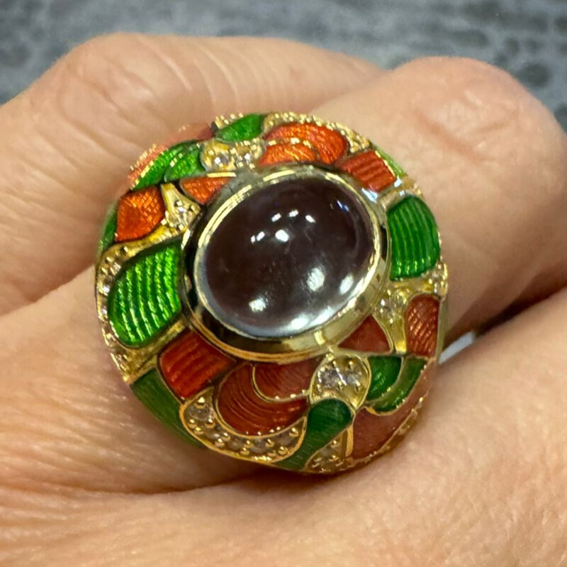 Grüner Amethyst-Silberring (Adela Silber)