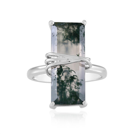 Zilveren ring met een Mosagaat
