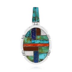 Zilveren hanger met een Oranje stekelige oester (Jones Lee)