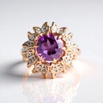 Anello in argento con Ametista Rose de France (Gems en Vogue)