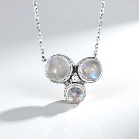 Collana in argento con Pietra di Luna Blu (KM by Juwelo)