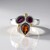 Anello in argento con Citrino Madeira (Granulieren)