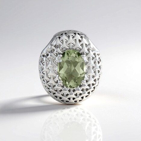 Ciondolo in argento con Ametista Verde (MONOSONO COLLECTION)