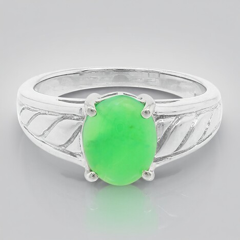 Anello in argento con Crisoprasio Imperiale