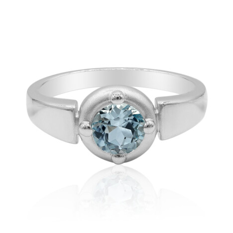 Anillo en plata con Topacio azul cielo
