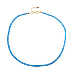 Collier en argent et Apatite bleu néon