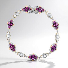Bracciale in argento con Granato Magenta