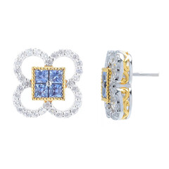 Blue Sapphire Silver Earrings (Gems en Vogue)