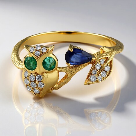 Anello in oro con Zaffiro Ceylon Blu (CIRARI)