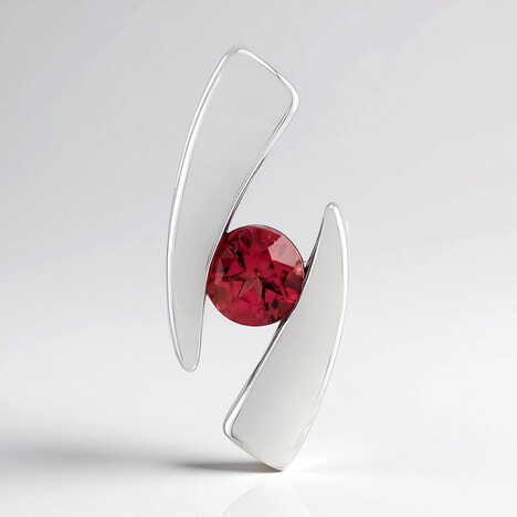 Ciondolo in argento con Tormalina Rosa Brasiliana (Pallanova)