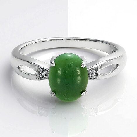 Anello in argento con Crisoprasio Imperiale