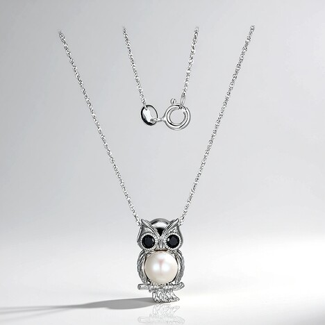 Collana in argento con Perla d'Acqua Dolce Bianca
