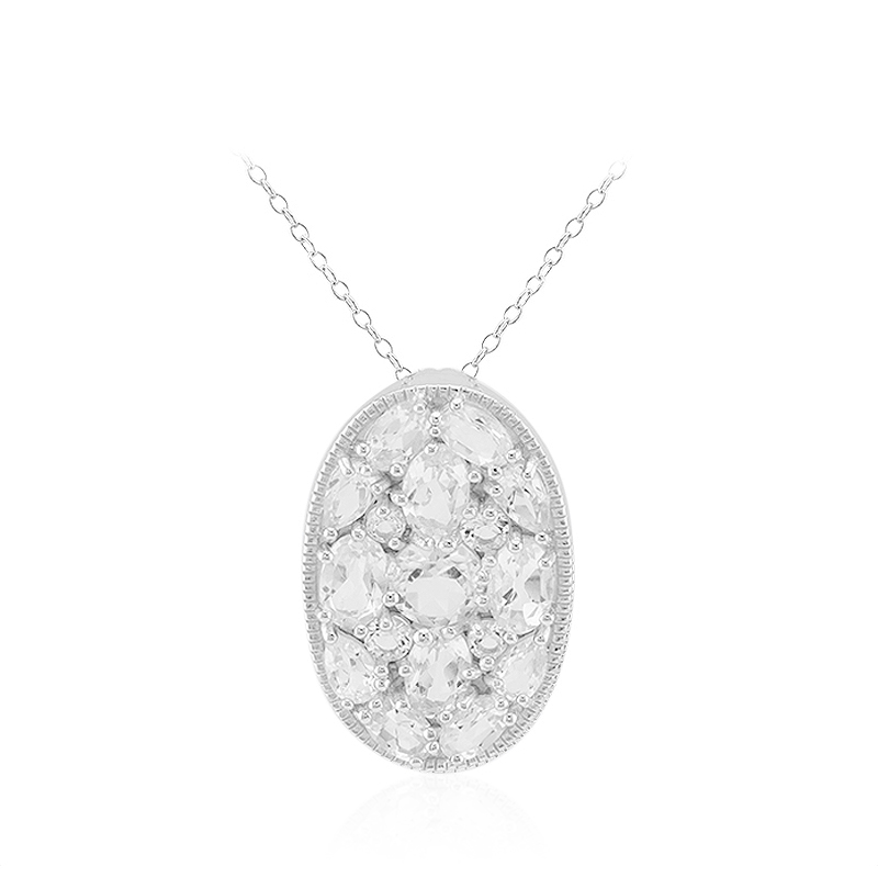 Anello solitario con Topazio Azzurro da donna in argento - Gioielli Aurum