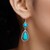 Boucles d'oreilles en argent et Turquoise bleue de Mohavie (Jones Lee)
