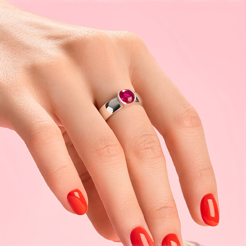 Bague en argent et Saphir rose de Madagascar (de Melo Essence)