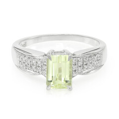 Bague en argent et Kunzite jaune canari