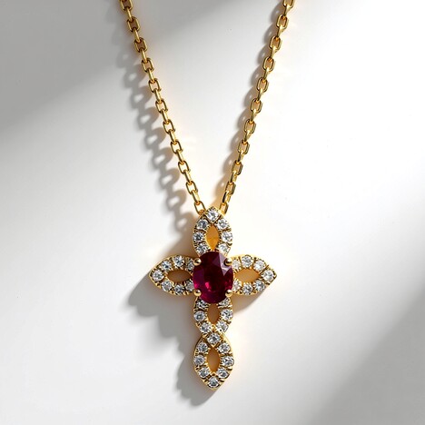 Collana in oro con Rubino Mozambico (CIRARI)