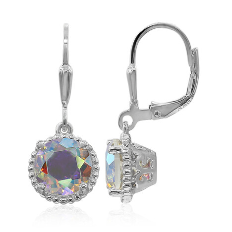 Zilveren oorbellen met maanlicht kwartskristallen