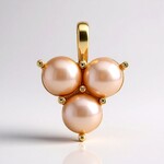 Pendentif en argent et Perle de culture d'eau douce de couleur pêche (TPC)