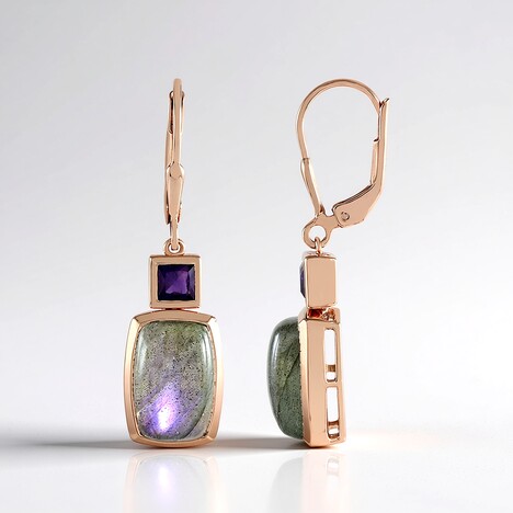 Orecchini in argento con Labradorite Porpora Maniry (KM by Juwelo)