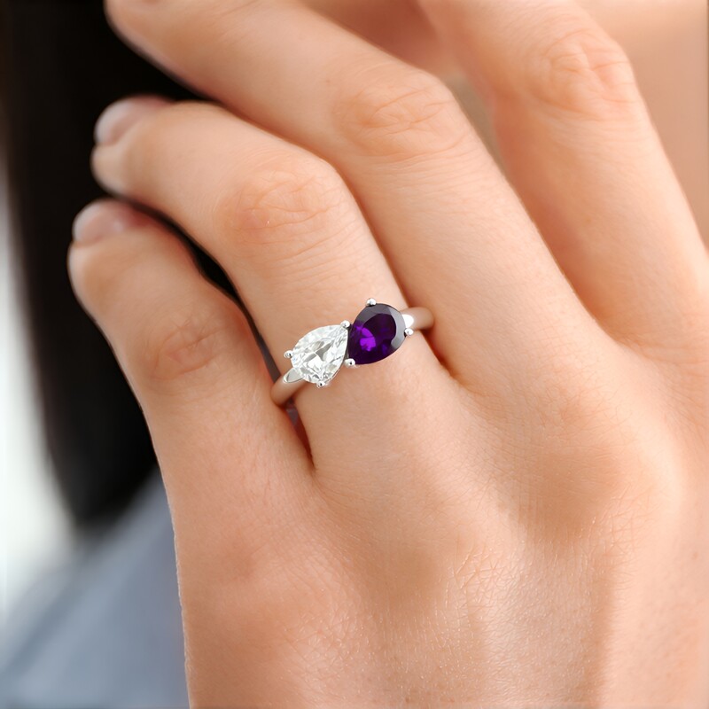 Anello in argento con Ametista Zambiana