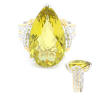 Ouro Verde-Quarz-Silberring (Gems en Vogue)