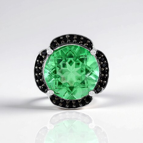 Ciondolo in argento con Quarzo Verde Smeraldo