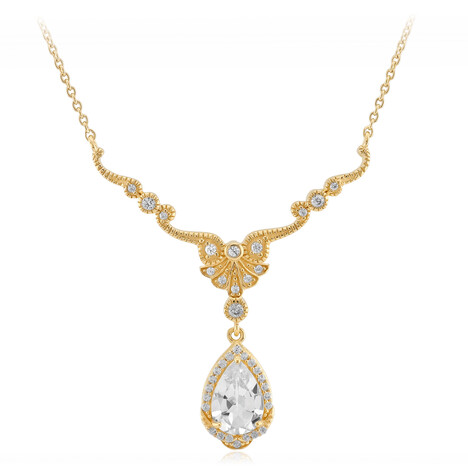 White Topaz Silver Necklace