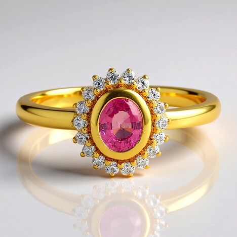 Anello in argento con Zaffiro Rosa