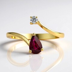 Anello in oro con Rubino Mozambico AAA