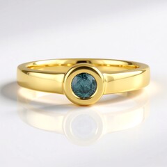 Bague en argent et Diamant bleu I2