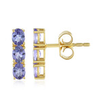 Tansanit-Silberohrringe